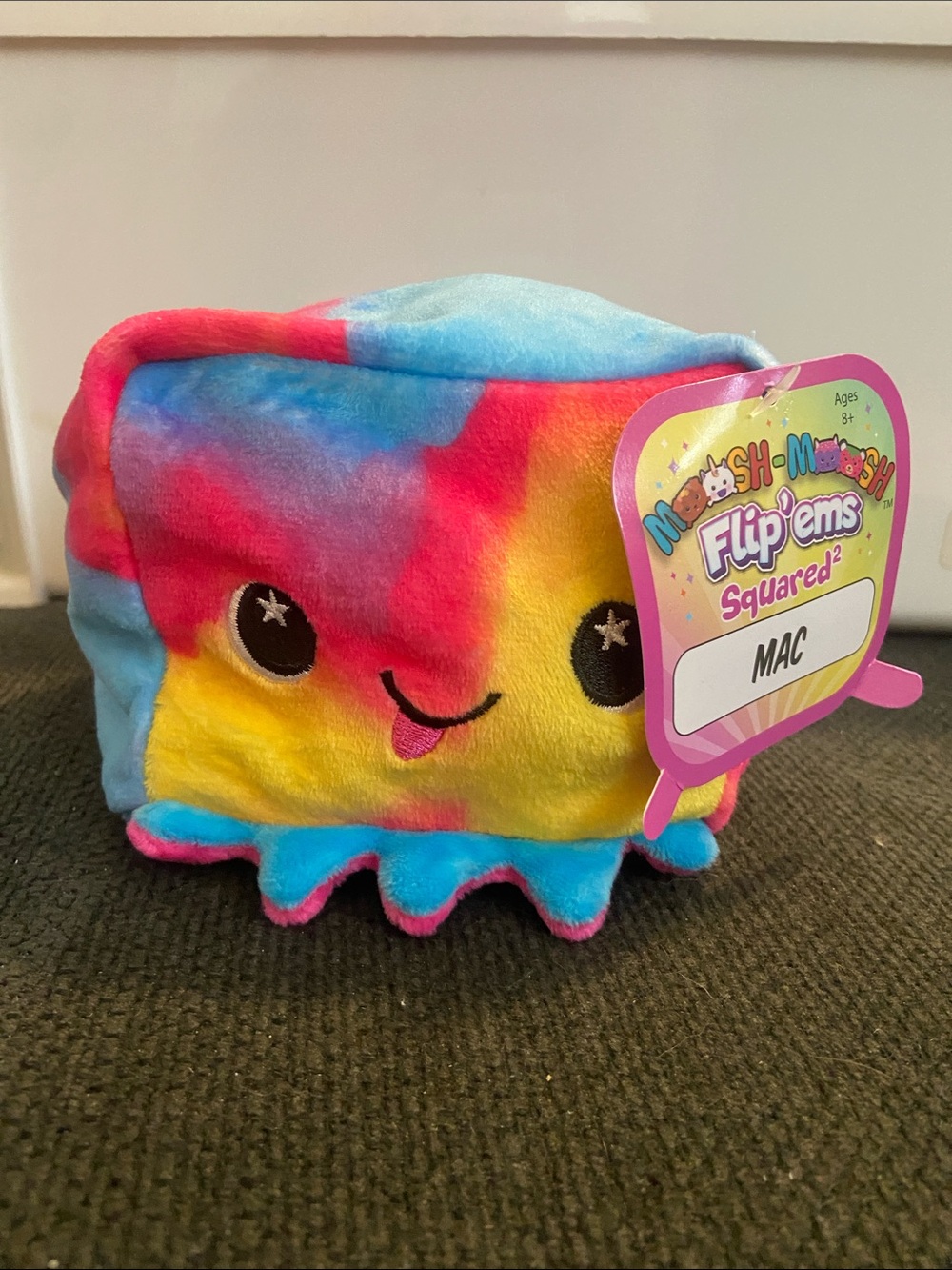 Moosh-moosh Flip'ems Squared Plush - reversible Multicolor octopus squish 4”